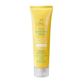 کرم ضد آفتاب SPF30+ بدون رنگ مینرال مناسب پوست حساس سینره